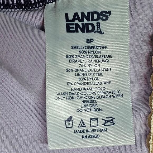 Lands' End Women's SlenderSuit Tummy Control V-neck Wrap Swimsuit Size 8 Petite - Picture 14 of 16